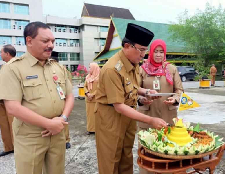 Apel Gabungan Awal Tahun, Bupati Inhil Imbau Jajaran Pemkab Jaga Konsistensi Kinerja Positif