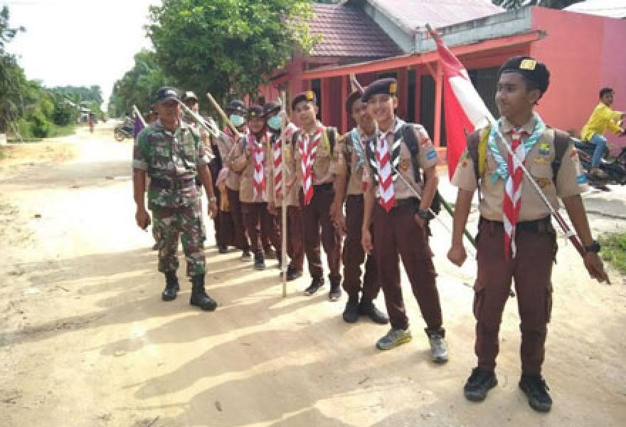 Babinsa Koramil 09/Langgam Hadiri Pembukaan Persami Di SMKN 1 Pangkalan Kerinci