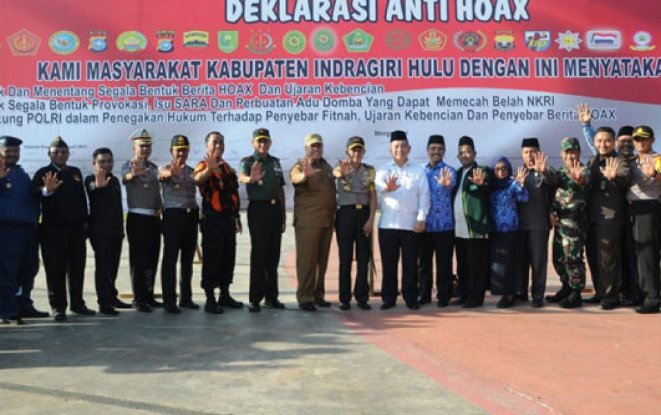 Danrem 031/Wira Bima Pimpin Deklarasi Anti Hoax di Inhu