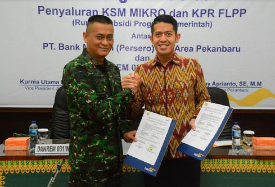 Korem 031/WB dan Bank Mandiri Tandatangani MoU