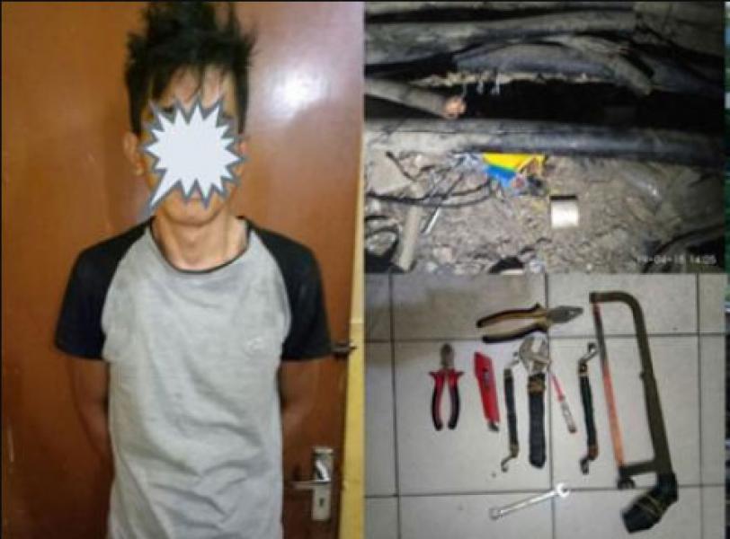 Nekat Curi Kabel Gardu PLN Bandar Serai, Seorang Pemuda Diamankan Polsek Bukitraya
