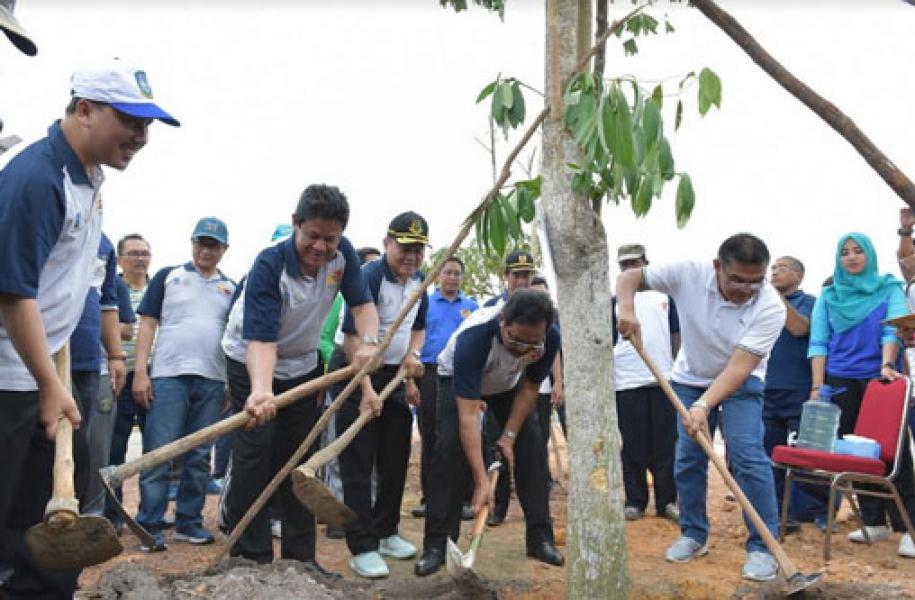Pemprov Kepri Bersama Bank Riau Kepri Tanam 1000 Pohon Angsana