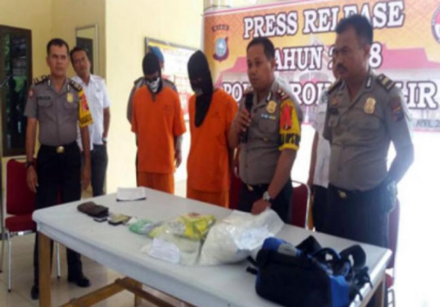 Polres Rohil Ungkap Penyelundupan 3 Kg Sabu dan 2018 Butir Pil Ekstasi