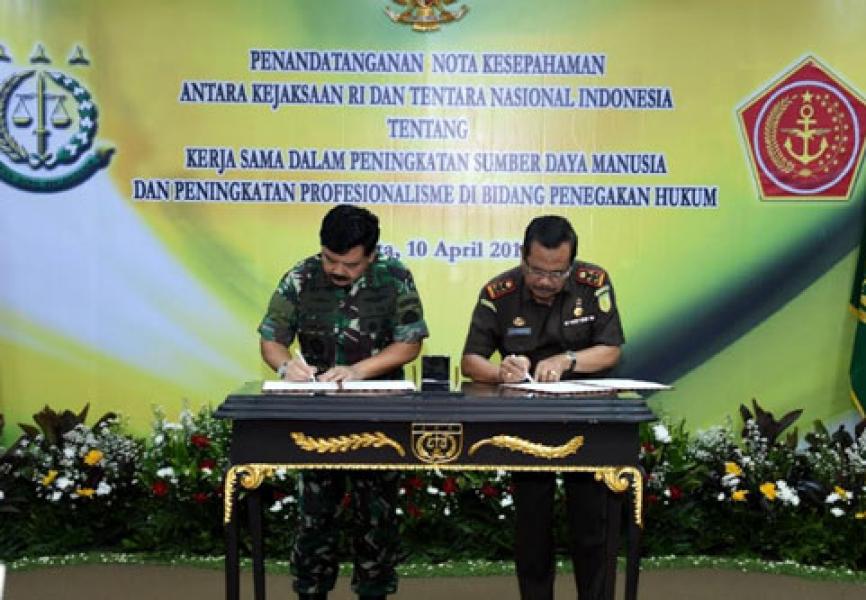 TNI dan Kejagung RI Kerja Sama Peningkatan SDM dan Kinerja
