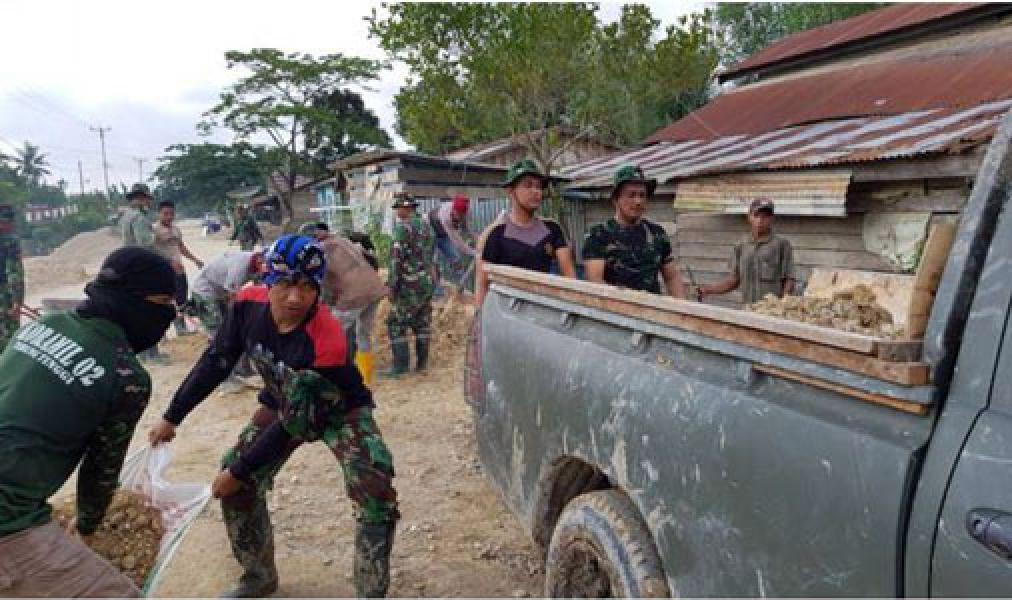 TNI dan Polri Solid Sukseskan Program TMMD oleh Kodim 0314/Inhil