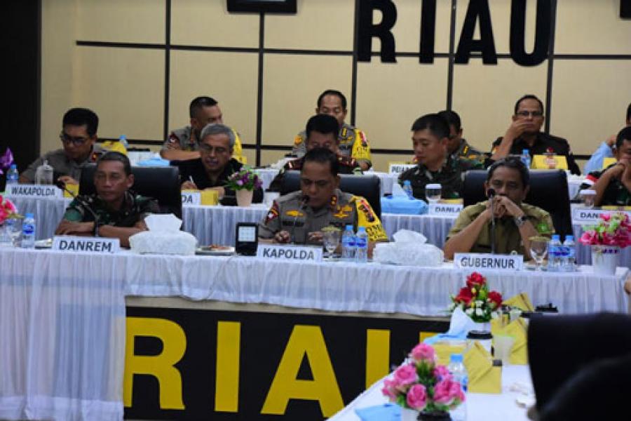 Danrem 031/WB Melaksanakan Vicon Dalam Rangka Kesiapan Pileg Dan Pilpres 2019