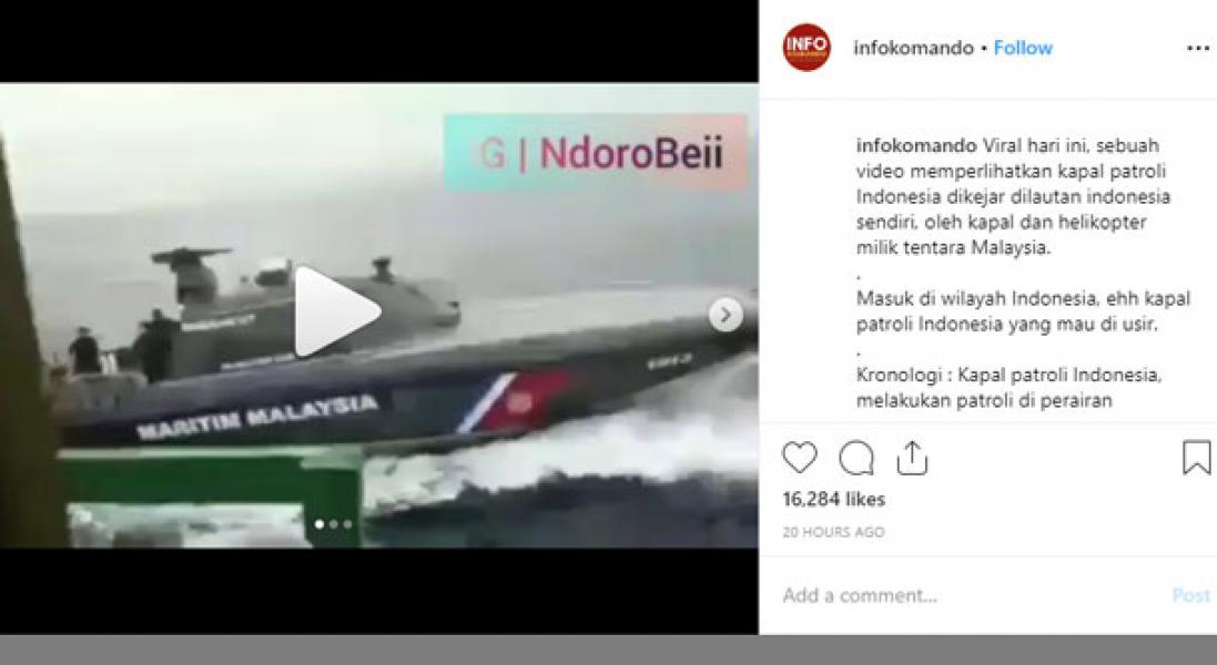 Kapal KKP Diadang Kapal Patroli Malaysia di Perairan Indonesia