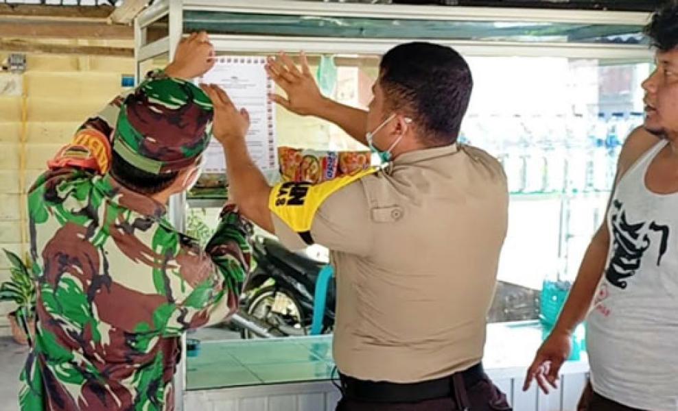 Cegah Corona, Ini Imbauan Babinsa dan Bhaminkamtibmas Polsek Rambah