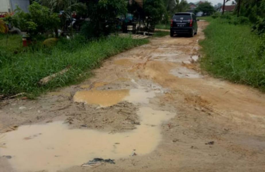 Meski di Jantung Kota Pangkalan Kerinci, Jalan Alfagurih  Seperti Kubangan, Pemerintah Kemana?