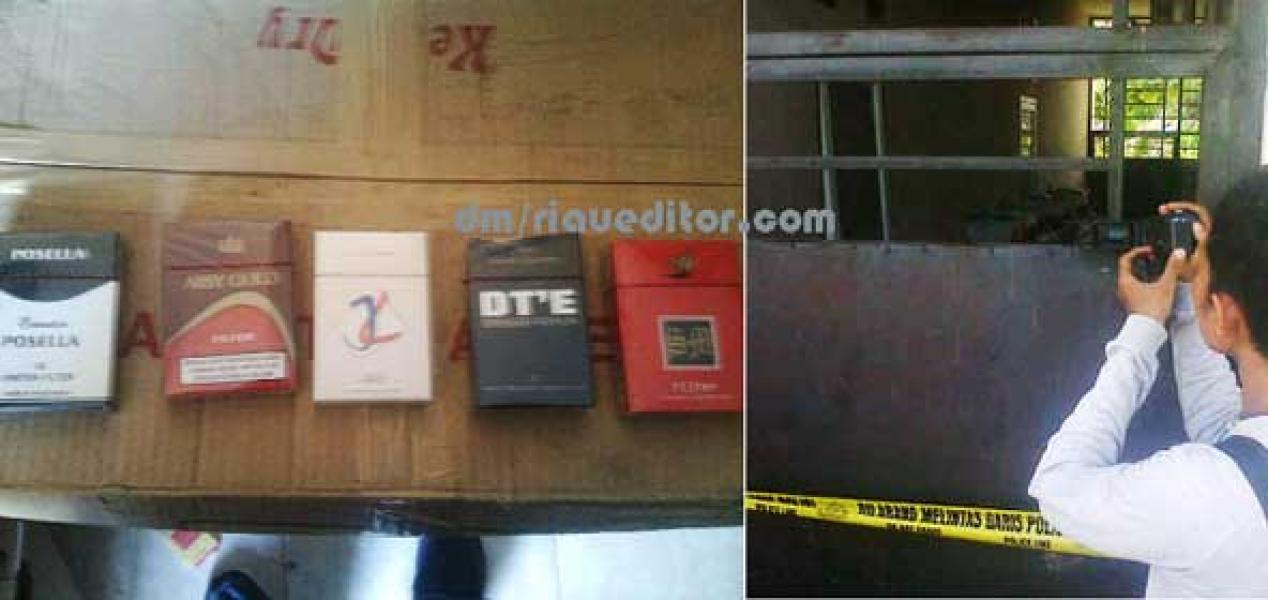 Polisi Gerebek Gudang Rokok Pita Cukai Palsu