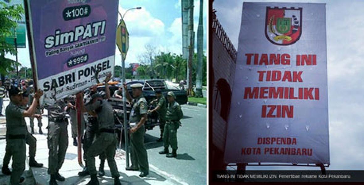 Penertiban Reklame di Pekanbaru Masih Tebang Pilih