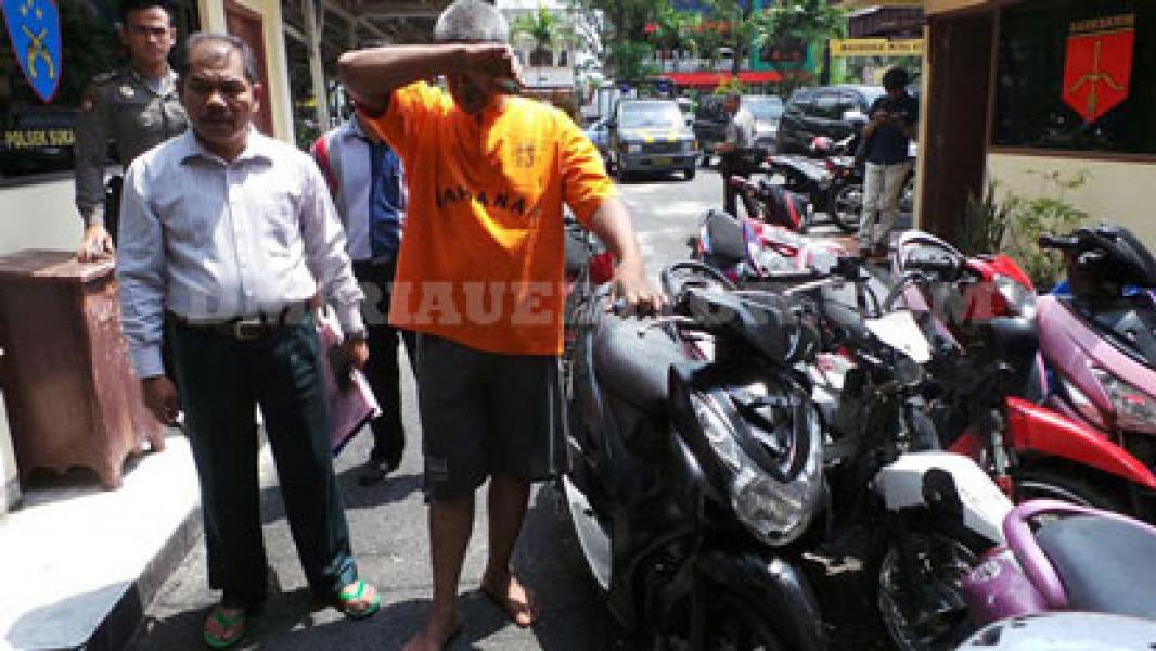 Preman Tua Beruban Ditangkap Curi Motor