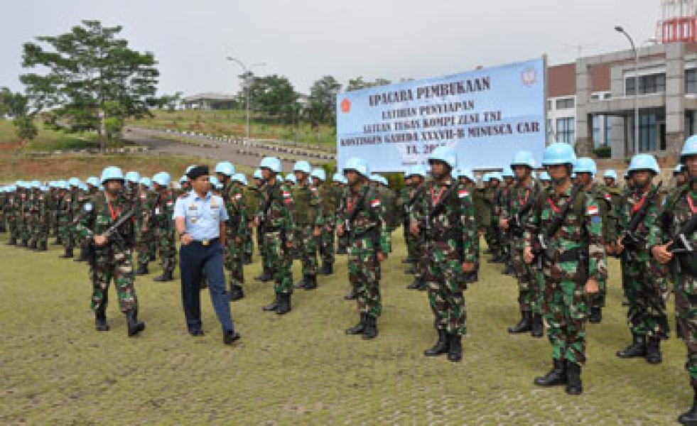 Wadan PMPP TNI Buka Latihan Satgas Kizi TNI Konga XXXVII-B/Minusca