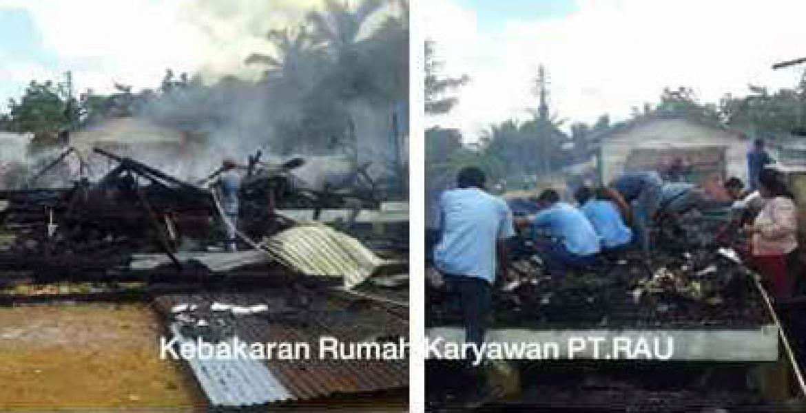 Dua Unit Rumah Karyawan PT RAU Terbakar