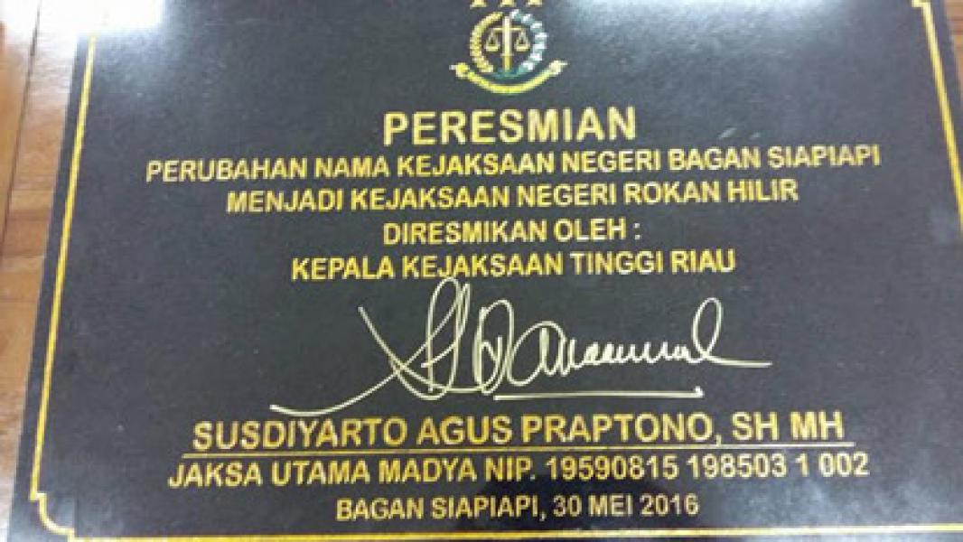Kejari Bagansiapiapi Menjadi Kejari Rokan Hilir