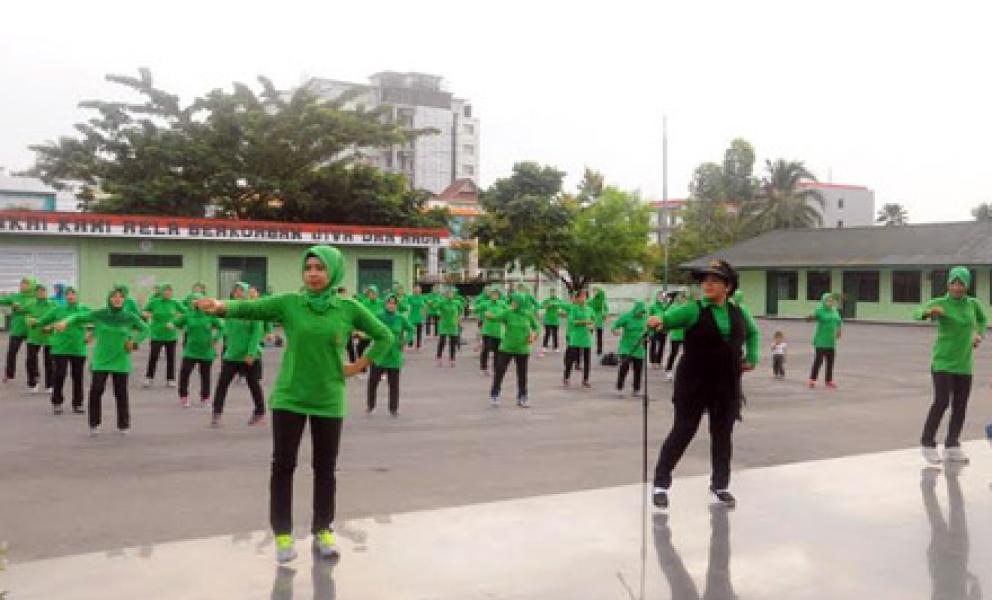 Persit KCK Koorcab Rem 031 PD I Bukit Barisan Gelar Olahraga Bersama