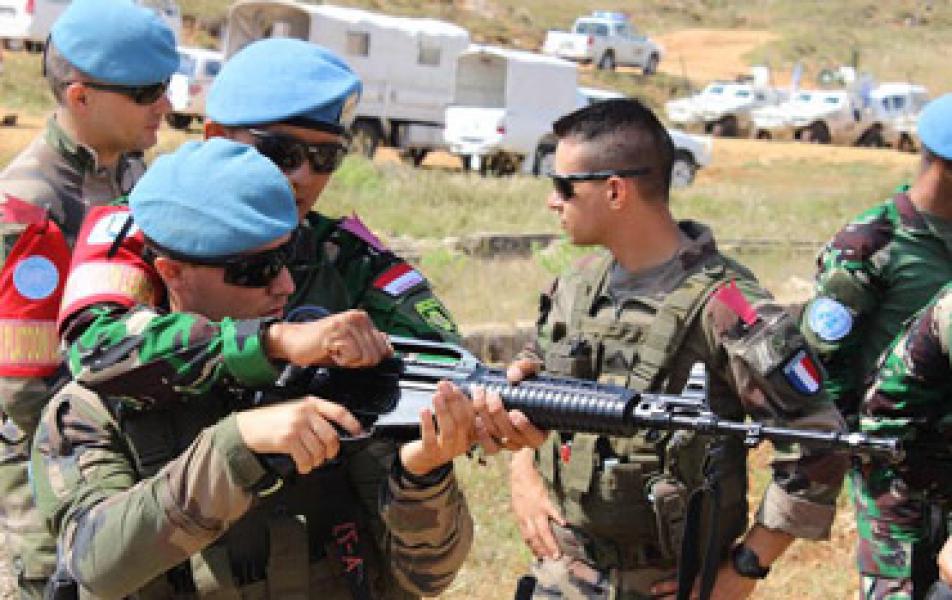 Satgas Indobatt dan Batalyon Perancis Gelar Latihan Bersama di Lebanon Selatan  
