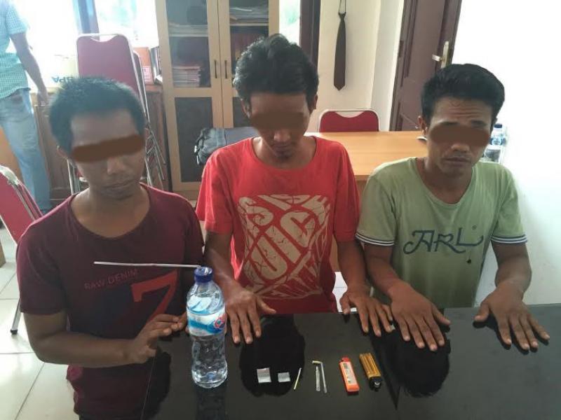 Satresnarkoba Polres Siak Tangkap Tiga ABK Kapal Gunakan Sabu