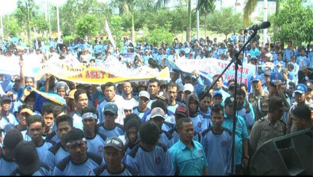 Demo Ribuan Buruh di Rohul Suarakan 8 Tuntutan