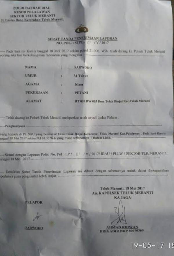 Masyarakat Desa Teluk Binjai Laporkan Tindakan Penganiayaan PT SAU ke Polisi