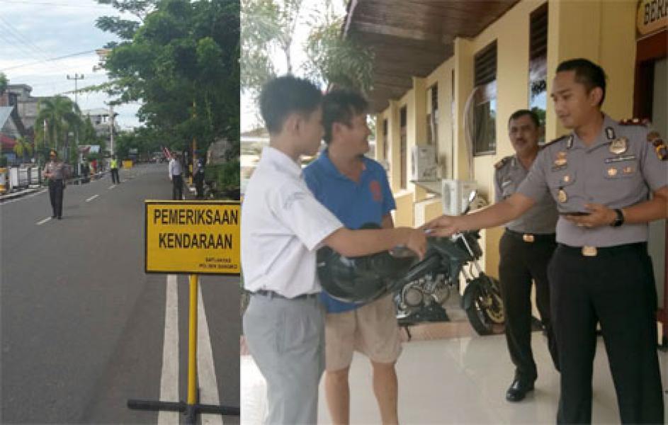 Operasi Patuh Mapolsek Bangko Gunakan Aplikasi E-Tilang