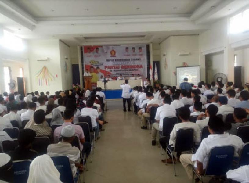 DPC Gerindra Kampar Gelar Rakorcab Jelang Pilgubri 2018, Pileg dan Pilpres 2019