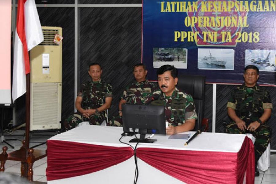 Panglima TNI Tinjau Gladi Posko PPRC TNI 2018