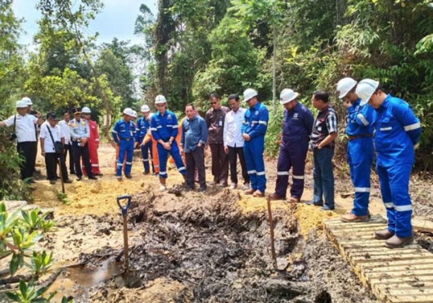 Komisi IV DPRD Riau Tinjau Limbah PT Chevron Di Tahura SSH