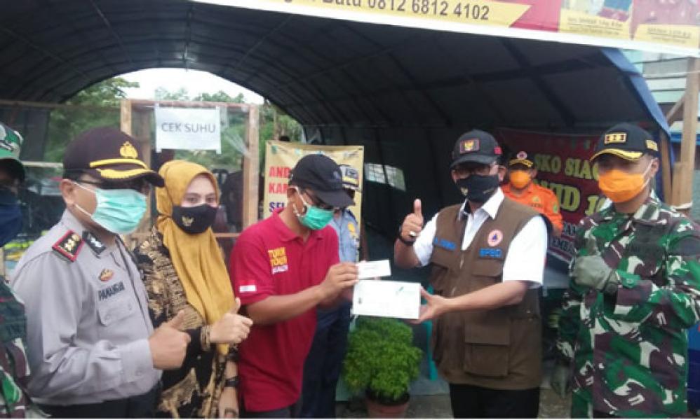 Bersama Dandim, Bupati Suyatno Tinjau Posko Siaga Covid-19 di Perbatasan Riau-Sumut