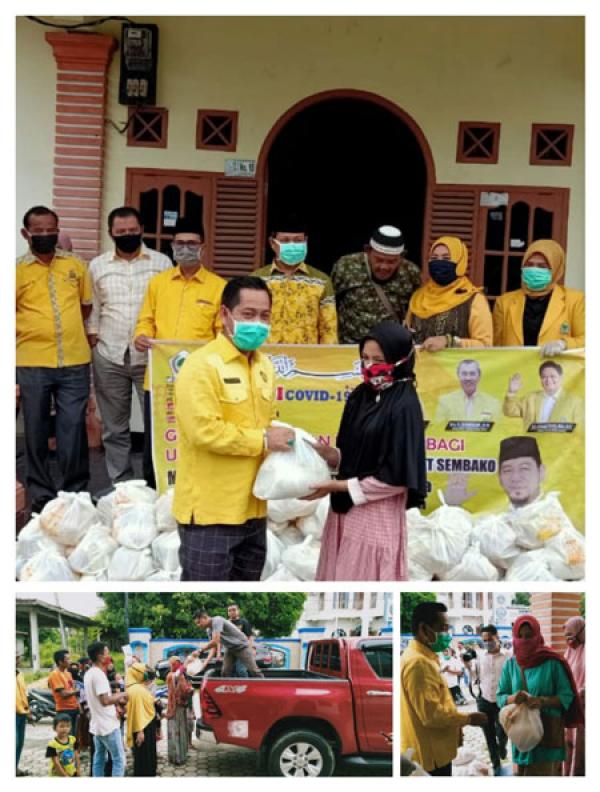 Golkar Pelalawan Distribusikan 50 Ribu Paket Sembako Untuk Warga Terdampak Covid-19