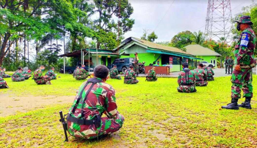Laksanakan UTP, Puluhan Prajurit TNI Kodim 0313/KPR Kumpul di Koramil 02 Rambah