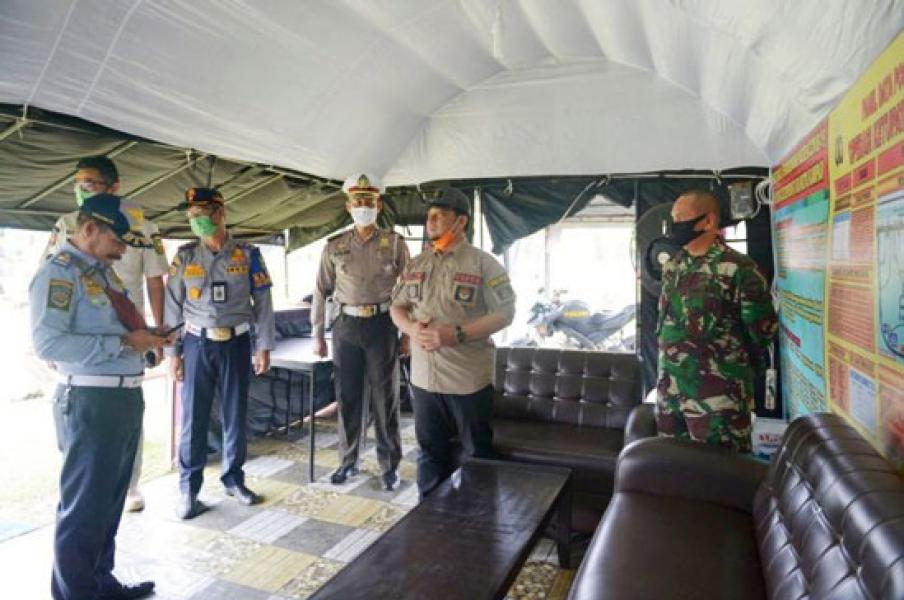 Peninjauan Gugus Tugas Covid-19 Riau, Begini Kondisi Posko Check Point di Perbatasan