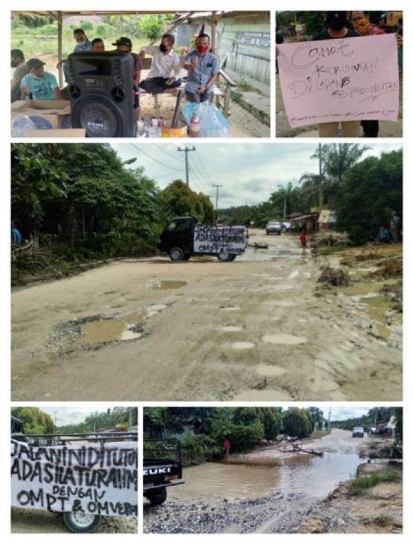 Ratusan Massa Blokade Jalan Poros Kerumutan, Sebut Pemerintah dan Perusahaan Tak Respon