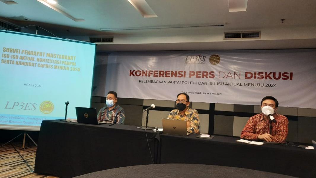 Hasil Survei LP3ES: PDIP 24%, Demokrat 11,2%, Gerindra 9%, Golkar 7,4% & PKS 5,6%