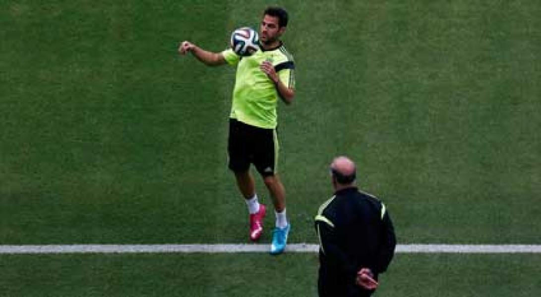 Fabregas-Del Bosque Bertengkar, Latihan Spanyol Memanas