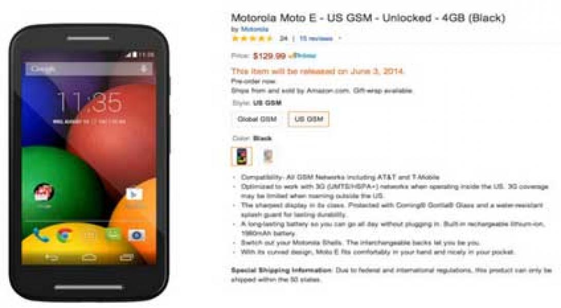 Motorola Moto E Dibanderol Rp1,5 Jutaan
