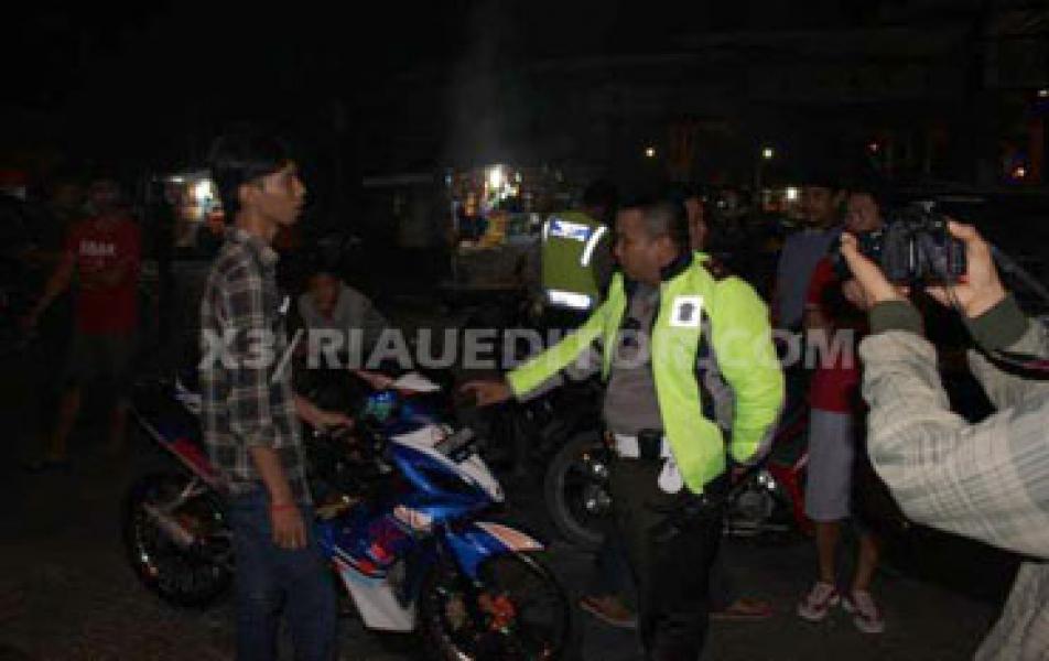 Satlantas Polresta Pekanbaru Jaring 47 Sepeda Motor Aksi Balap Liar