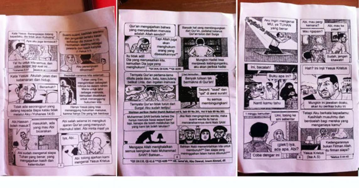 Heboh! Mobil Kijang Merah Sebar Komik Fitnah Ajaran Islam di Pkl Kerinci