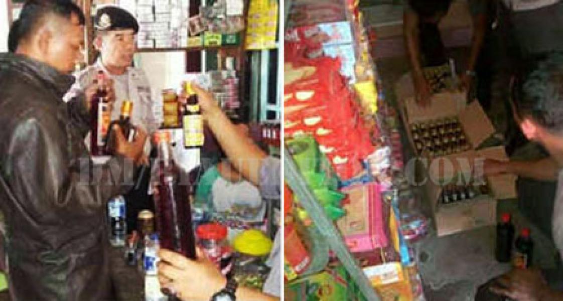 Polres Kuansing Amankan Puluhan Botol Miras