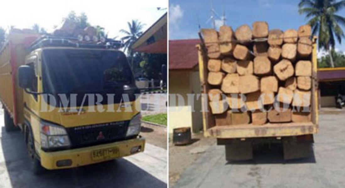 Polres Kuantan Sengingi Tangkap Satu Truk Kayu Ilegal Loging
