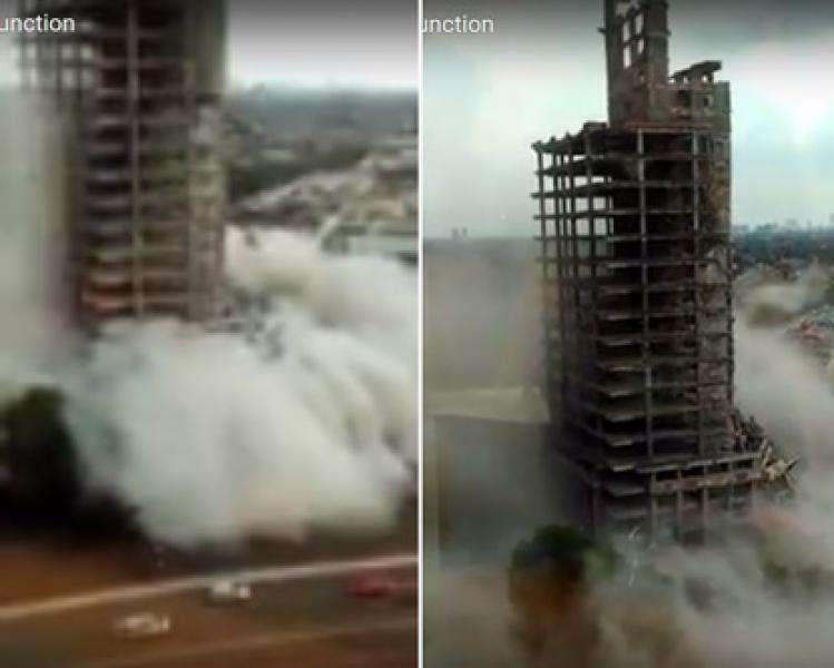 Gedung 17 Lantai di Bintaro Roboh