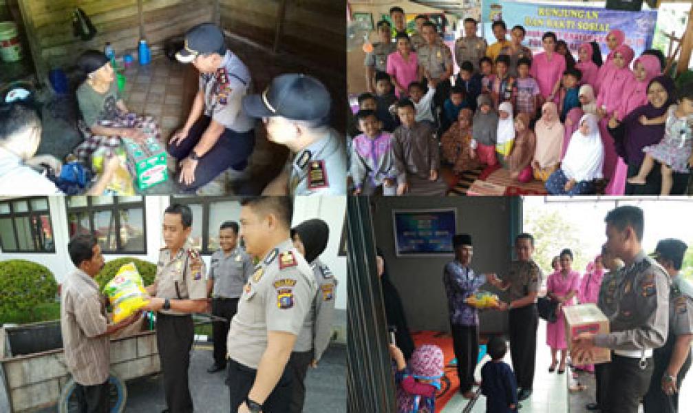 Indahnya Berbagi, Sambut HUT Bhayangkara Ke 70 Polres Pelalawan Lakukan Bhakti Sosial