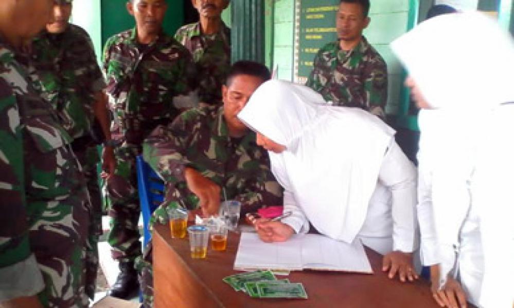 Nyatakan Perang Terhadap Narkoba: Koramil 05/GAS Laksanakan Tes Urine