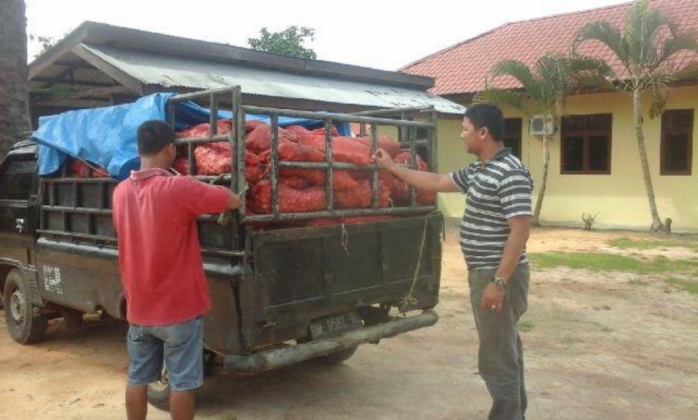 Polsek Medang Kampai Tangkap 200 Karung Bawang Merah Selundupan 