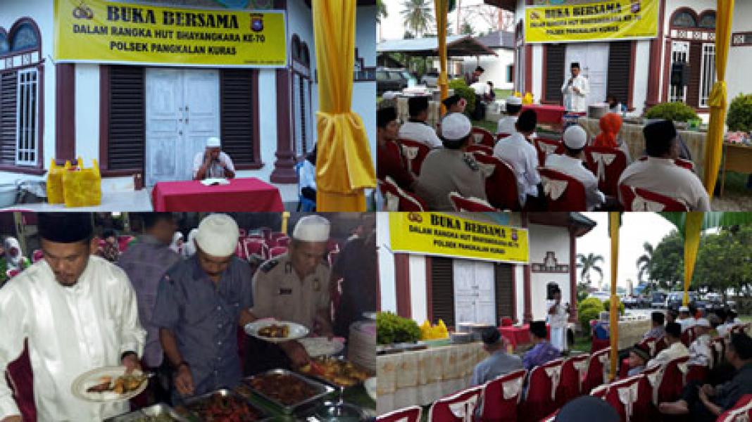 Polsek Pangkalan Kuras Gelar Buka Bersama Dalam Rangka HUT Bhayangkara ke 70
