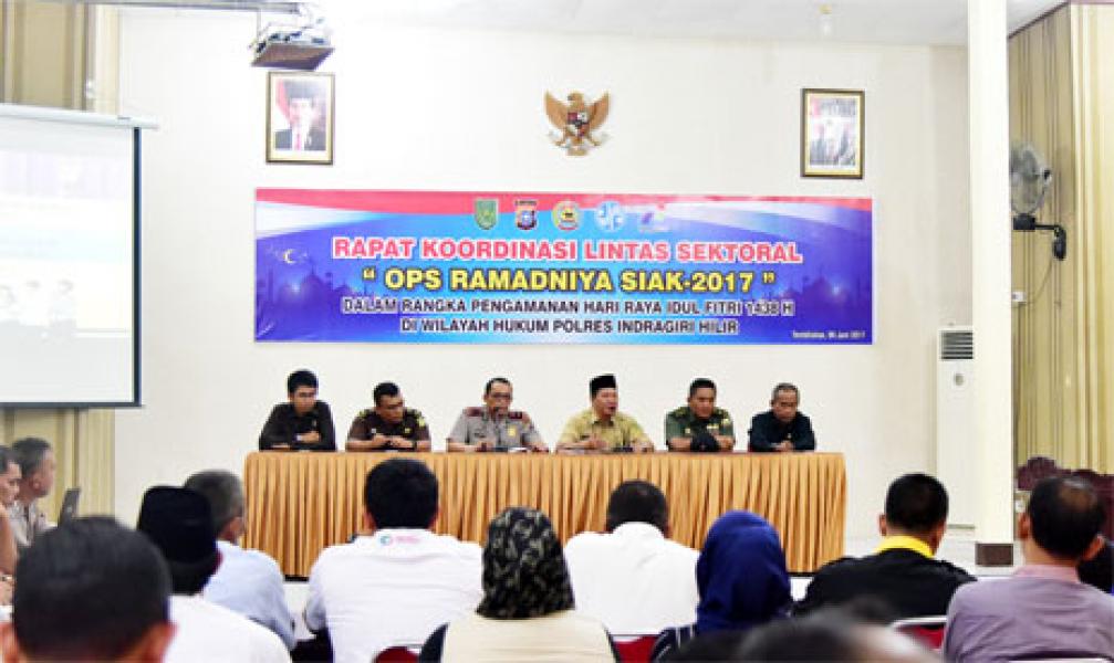 Asisten II Setda Inhil Hadiri Rakor Lintas Sektoral di Mapolres Inhil