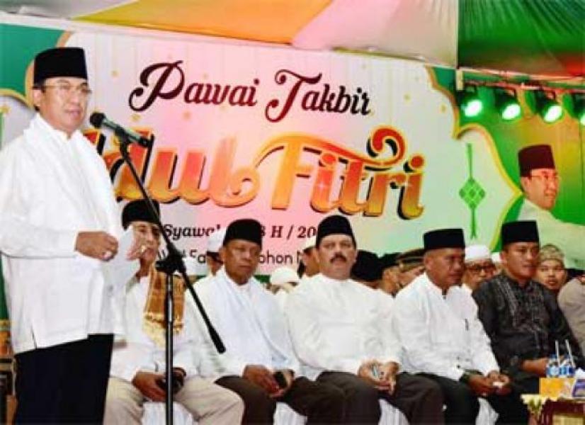 Bupati Inhil Lepas Pawai Takbir Idul Fitri 1438 H