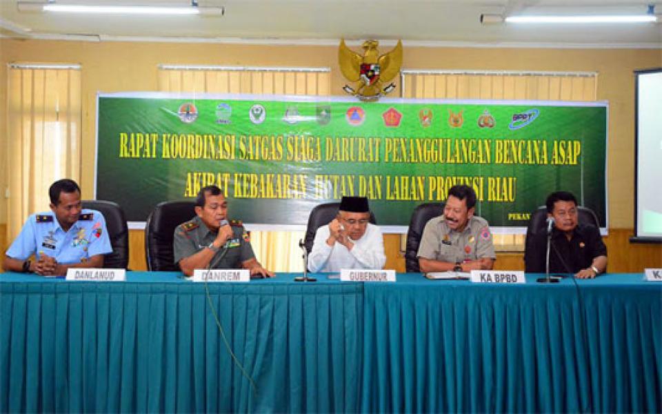 Danrem 031/Wirabima Pimpin Rapat Koordinasi Siaga Penanggulangan Karhutla