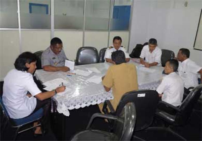 Ka Zona Timur Terima Tim Monitoring Dan Evaluasi Kebijakan Keamanan Laut