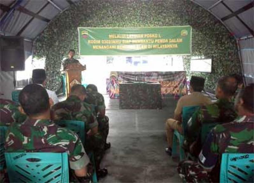 Kasrem 031/Wirabima Buka Latihan Posko I Kodim 0302/Inhu